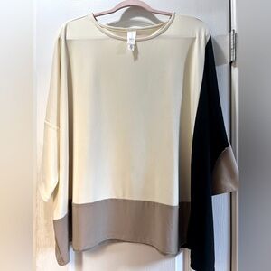 Wynne Layers colorblock blouse, large, NWOT